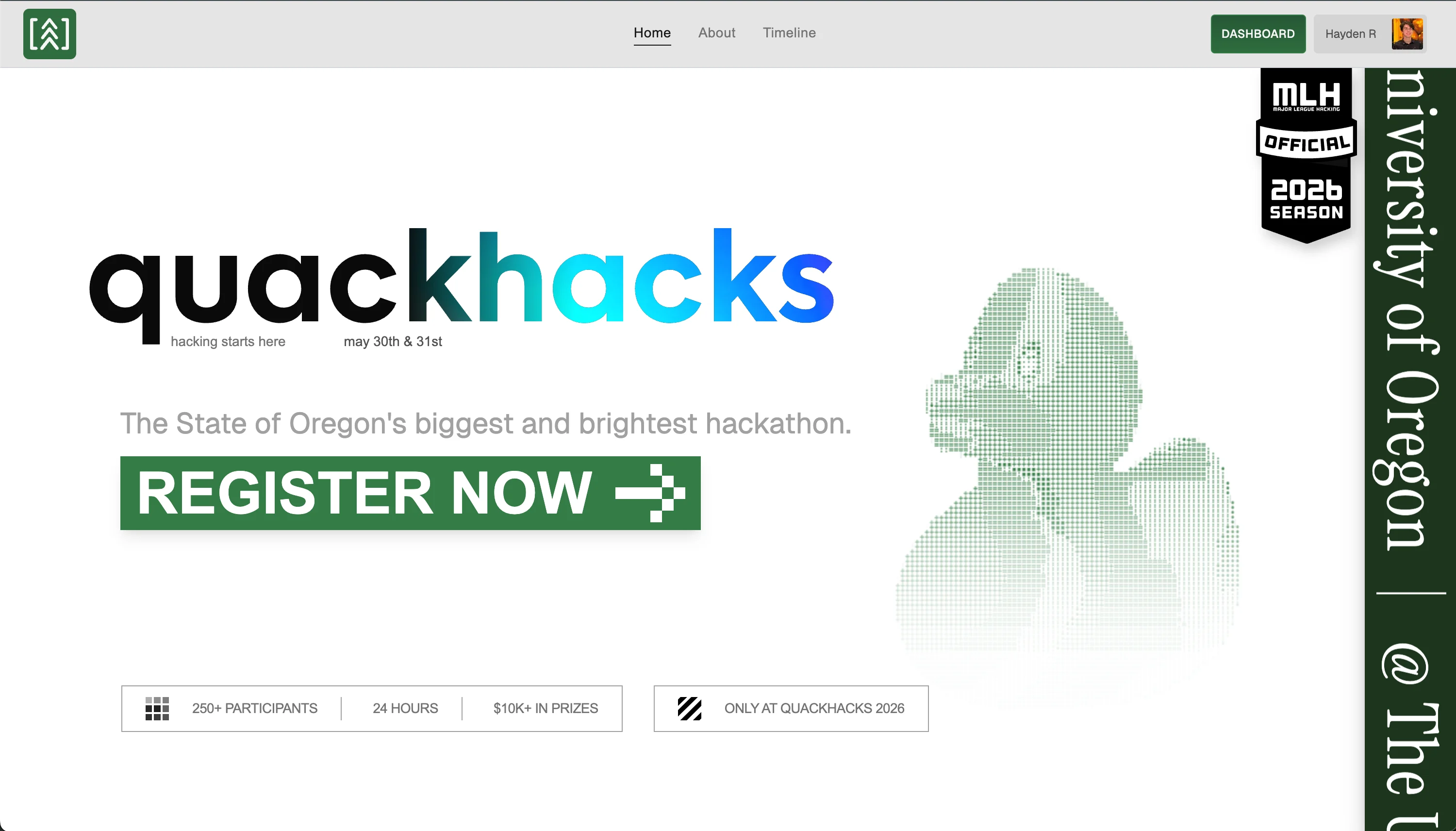 QuackHacks UO homepage interface