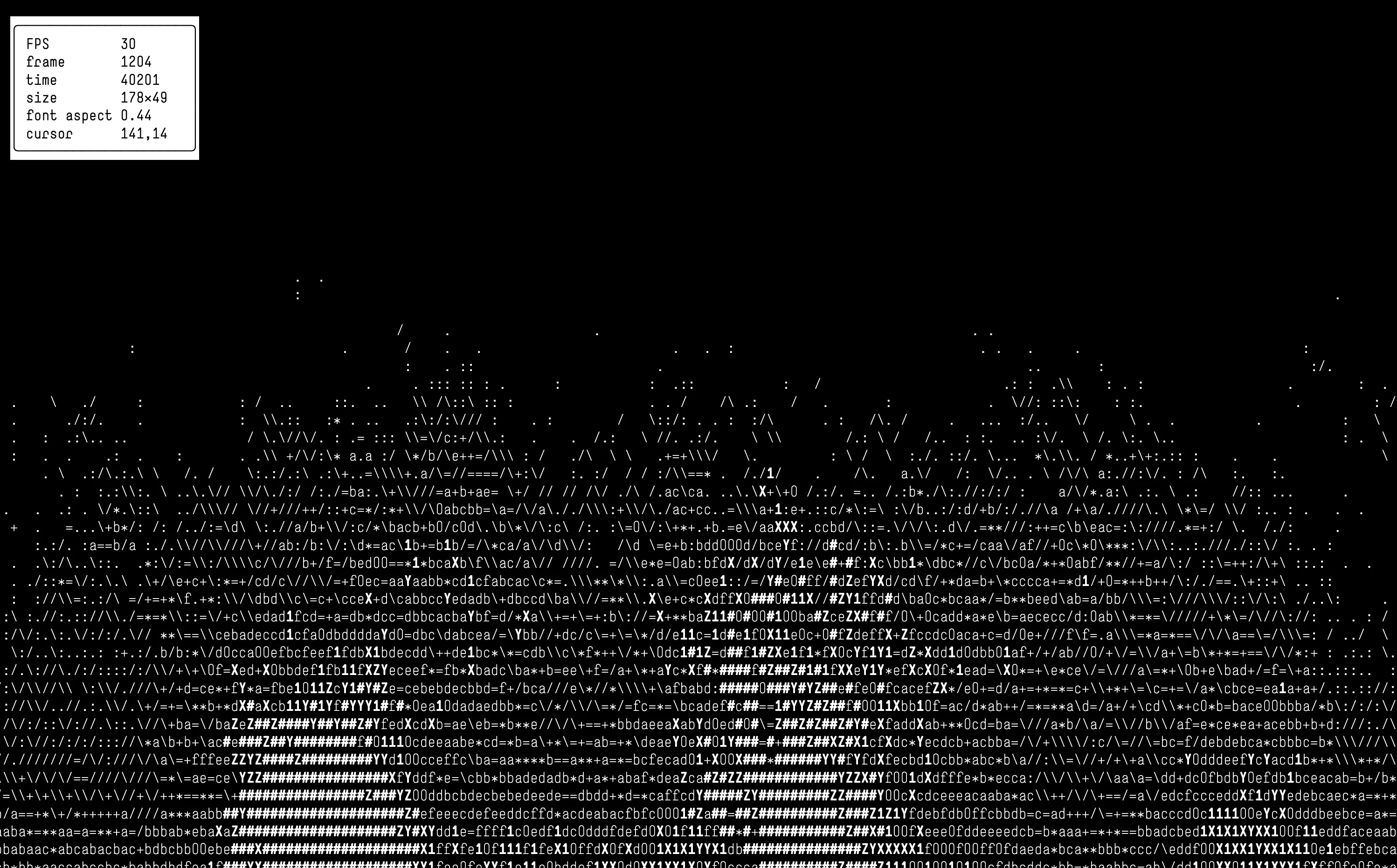 ts-play-core ASCII animation screenshot